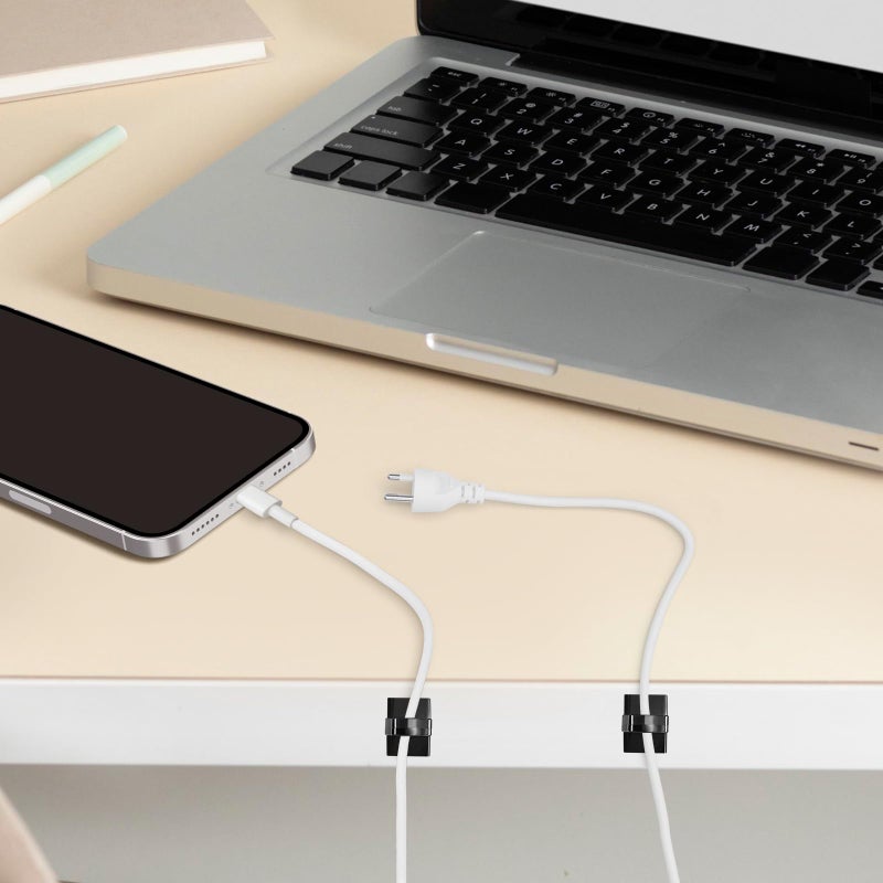 GWHOLE 100Pcs Adhesive Cable Clips Cord Organizer Wire Management for Car Office and Home - Image 5